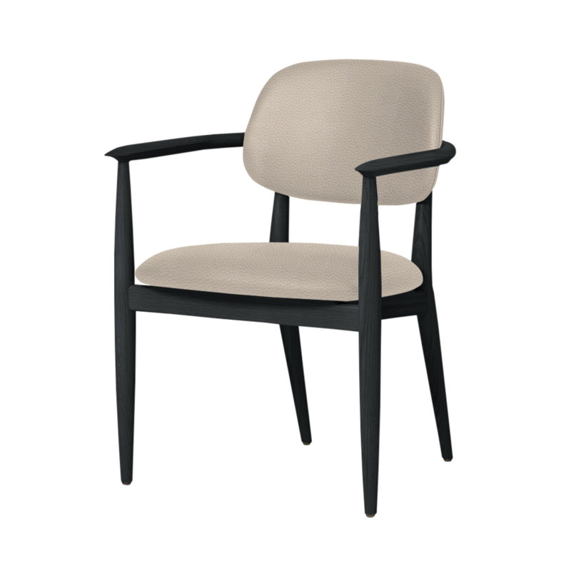 Chaise Slow de Space Copenhagen, Chêne gris, Crème Bellagio 2 8805