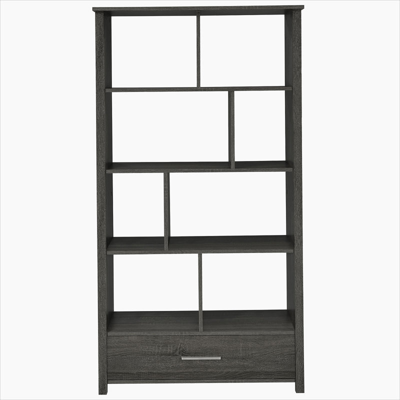 Dylan Weathered Grey 4-shelf Storage Bookshelf, Gray