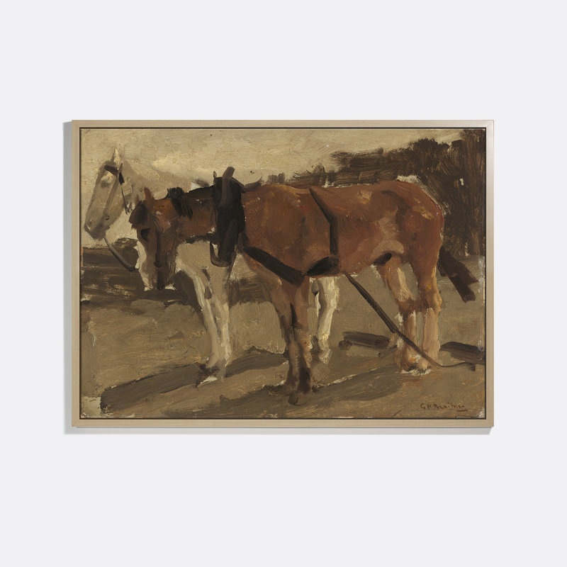 A Brown And A White Horse Print by George Hendrik Breitner