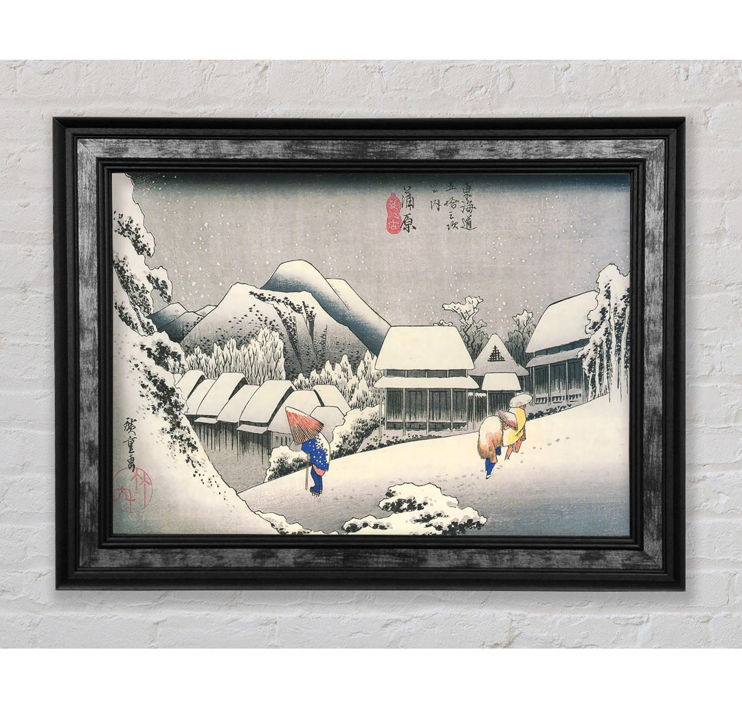 Hiroshige Ein Dorf im Schnee - Druck