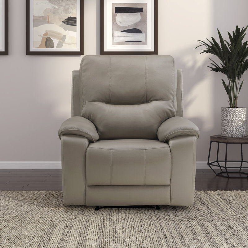 Fauteuil inclinable électrique en microfibre poli moderne et contemporain de 39 po avec appui-tête réglable et port de charge USB Laysha