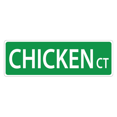 Plaque de rue suspendue Chicken Crossing