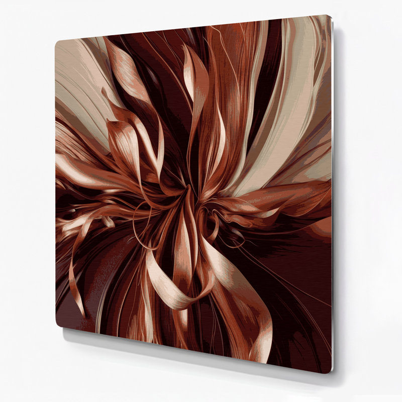 «Lyrical Abstraction 7», art mural en métal brun, H 12 po x l 12 po
