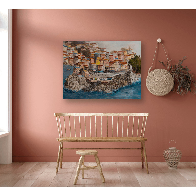 Port Venere - Artist Enhanced Canvas Print, White Framed Canvas, 20" H x 24" W x 1.5" D