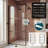 32" x 72" Framed Fixed Shower Glass Panel – 1/4" (6mm) Tempered Safety Glass with Explosion-Proof Film, 3-Panel Walk-In Screen, Adjustable Support Bar, Bonus Glass Sealant Included – Black-124431227-126400133