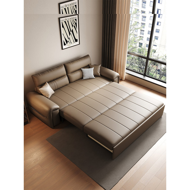 Canapé réglable moderne en cuir résistant aux rayures avec cadre en acier au carbone, H 36,6 po x l 98,4 po x P 32,3 po