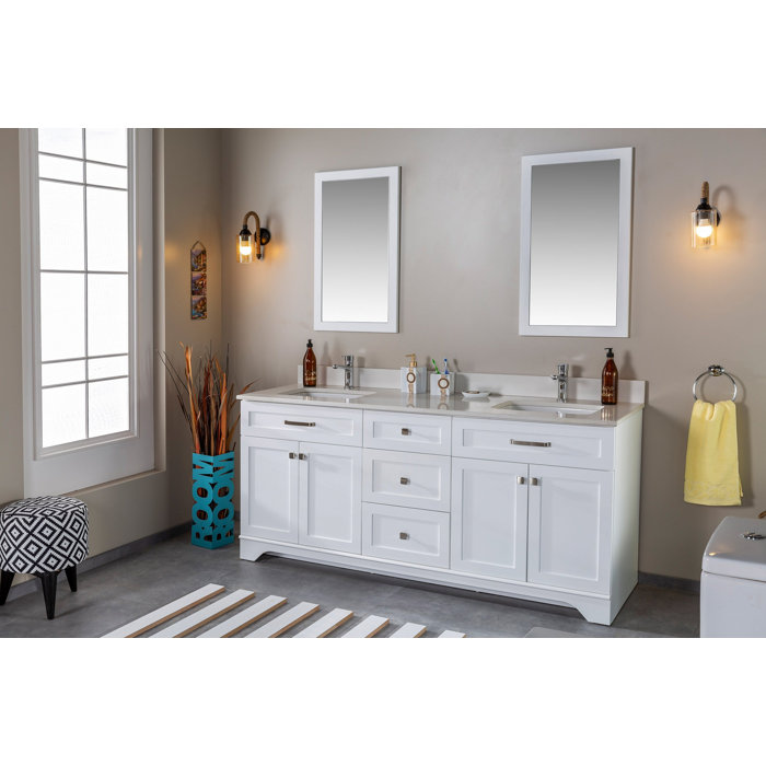 Adorn Vanity Livia 72'' Double Bathroom Vanity Set by Adorn Vanity ...