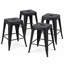 Tabouret à hauteur de comptoir 24 po, tabourets de bar en métal sans dossier, ensemble de 4, non empilable, amovible et facile à assembler, conception peu encombrante pour îlot de cuisine / bar / café / salle à manger (noir mat)-623485638-623485643-623485646