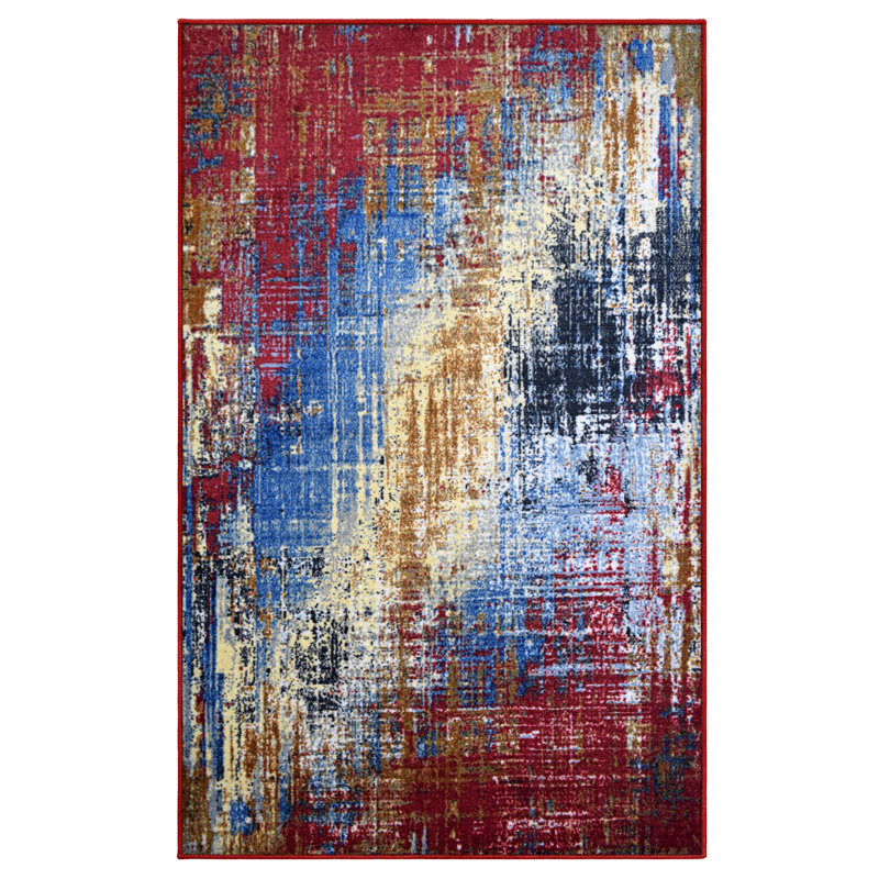 Tapis d'intérieur contemporain Roisin, Rectangle de 5 pi x 8 pi
