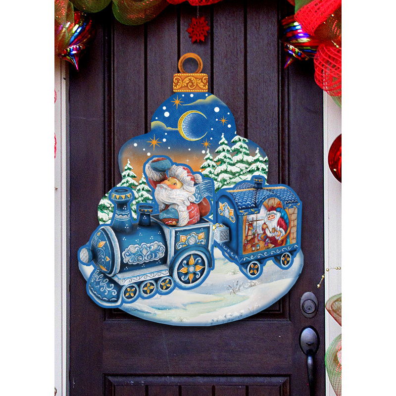 Porte-train de Noël, H 24 po x l 18 po x P 0,25 po