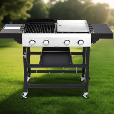 Gaz et barbecue, 2 brûleurs, grilles en fonte, plaque de cuisson émaillée, 38240, grillage, dimensions du corps du brûleur, hautes températures, tête en acier inoxydable, 9550 38200