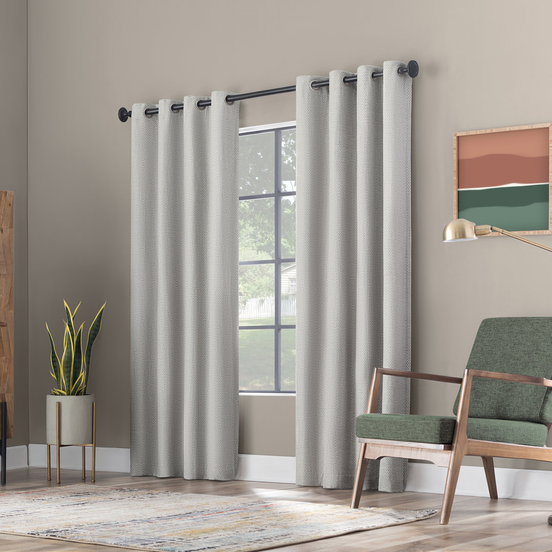 Rafaela Chenille Blackout Thermal Grommet Single Curtain Panel Scott Living Curtain 