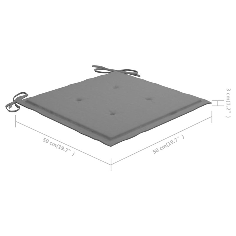 Outdoor Seat Cushion, 19.7" x 19.7" x 1.2", Taupe