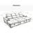 U Shaped Sleeper Sofa, 121 inch Overisze - 2 in 1 Pull Out Bed with Double Storage Chaise for Living Room