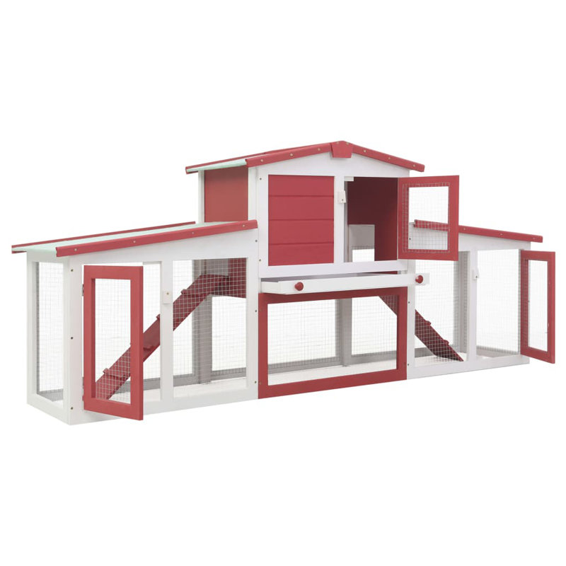Ludgershall Weather Resistant Rabbit Hutch, Red