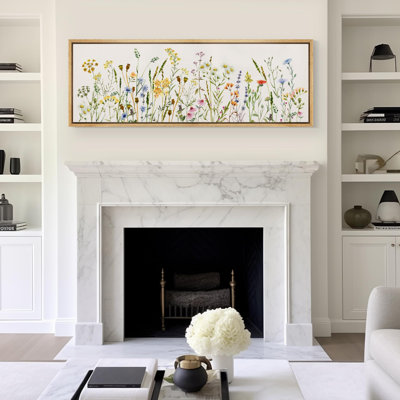 Vibrant Wildflower " Wildflower Whimsy Delicate Watercolor Botanical Rustic Retro Art Decor Extra Large Pictures "