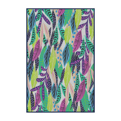 Tissé à la machine à partir de laine et de polyester vert/rose Tapis décoratif
