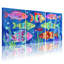 Animaux, poissons colorés, impression sous-marine, ensemble de 3 impressions sur toile-361096482