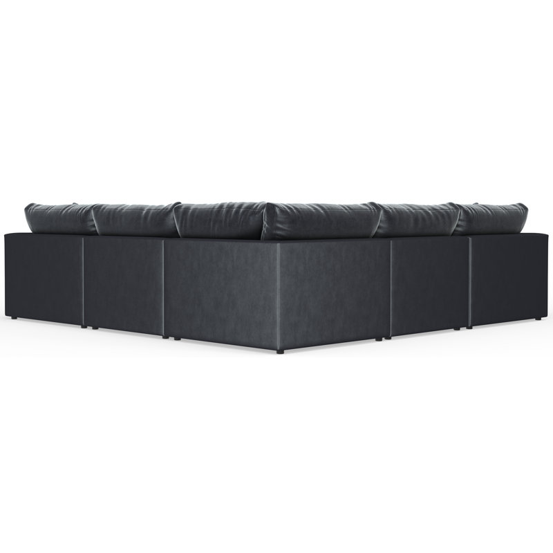 Nyrie 5-piece Modular Sectional, Blue/Gray Polyester