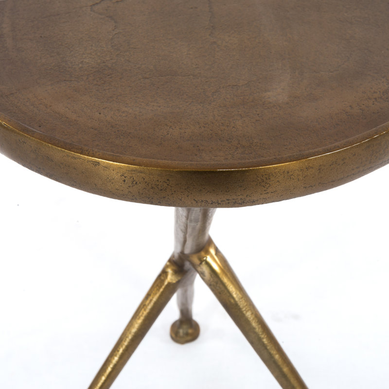 Schmidt Outdoor Side Table, Raw Antique Brass