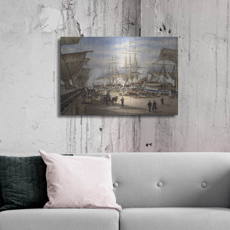 «The Green St. Wharf» par Stanton Manolakas, H 24 po x l 36 po