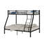 Metal Bunk Bed With Ladder & Safety Guardrails, 90x190cm Mattress, High Load Capacity For Adults, Space-saving For Shared Room-71847612