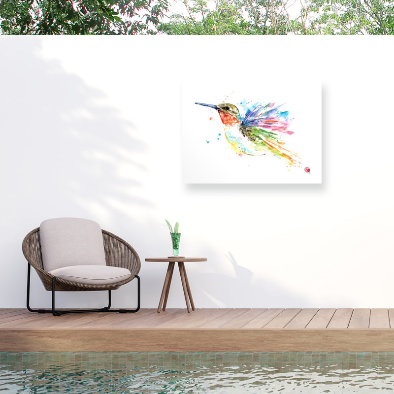 Lisa Whitehouse Hummingbird - Ruby toile extérieure, H 14 po x l 19 po