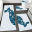 Ensemble de 4 tapis pour salle de bain et lavabo Blue Floral Bunny