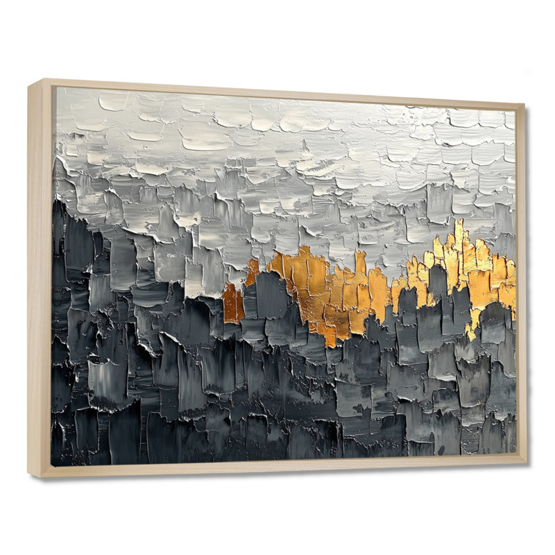 «Cubic Fragment Marble Balance Horizons I», art mural abstrait minimaliste, H 30 po x l 40 po, Cadre flottant, Crème, crème