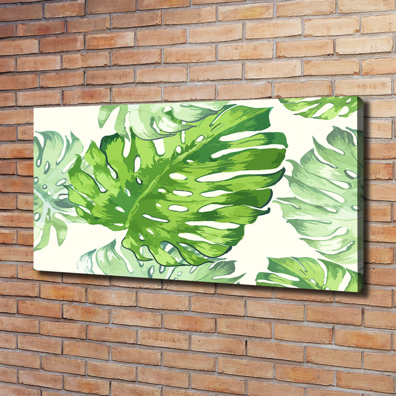 Tropical Leaves - Wrapped Canvas Print, 60cm H x 120cm W, Wrapped Canvas