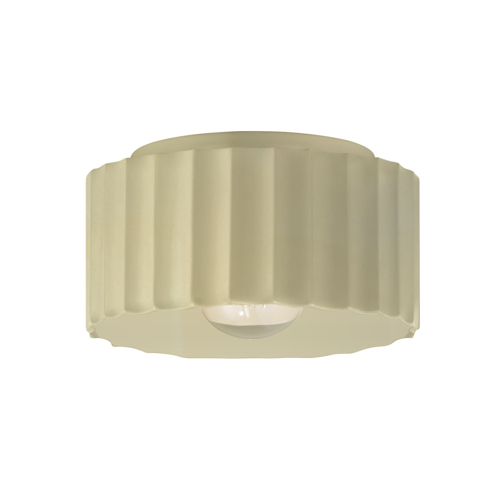 Colgate Single Light Ceramic Flush Mount, Gloss Vanilla, 6.5" H x 10" W x 10" D