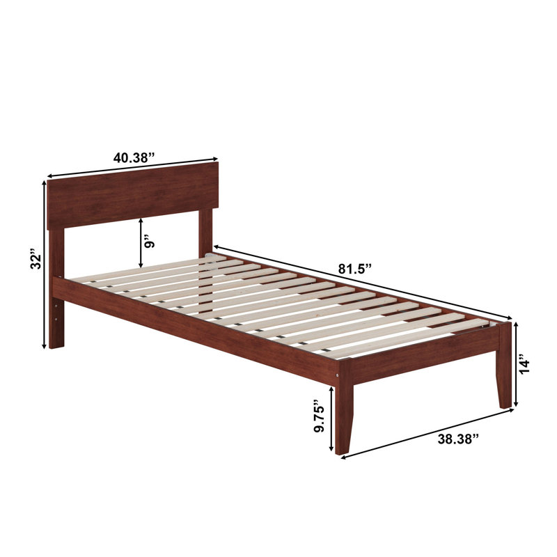 Farrah Platform Bed, Walnut, Twin Extra Long