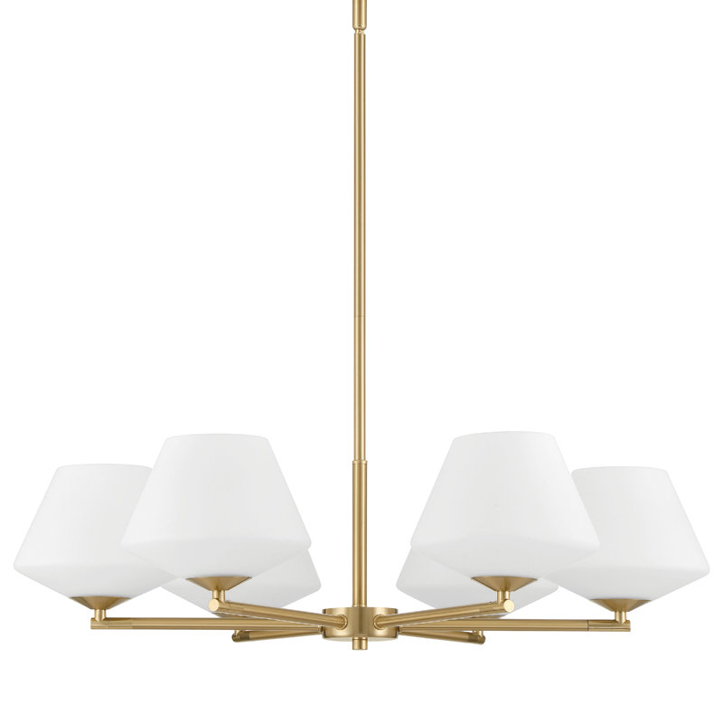 Plafonnier lustre 6 lumières Hunter Celestial Valley, Doré