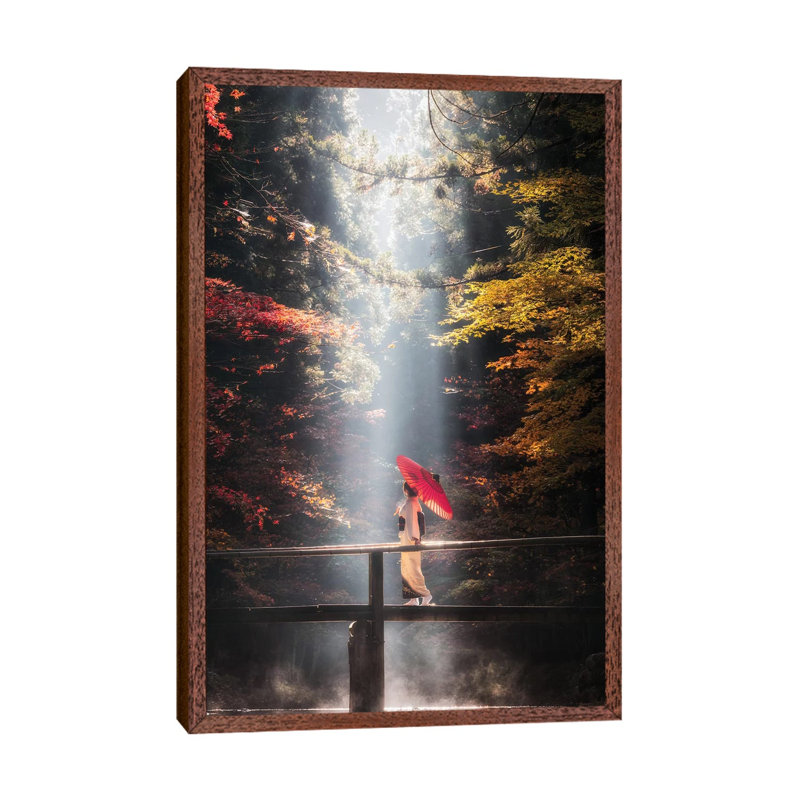 Autumn in Japan XXVII 1 Piece Wall Art on Canvas, 101.6cm H x 66.04cm W x 3.81cm D, Classic Brown Wood Framed