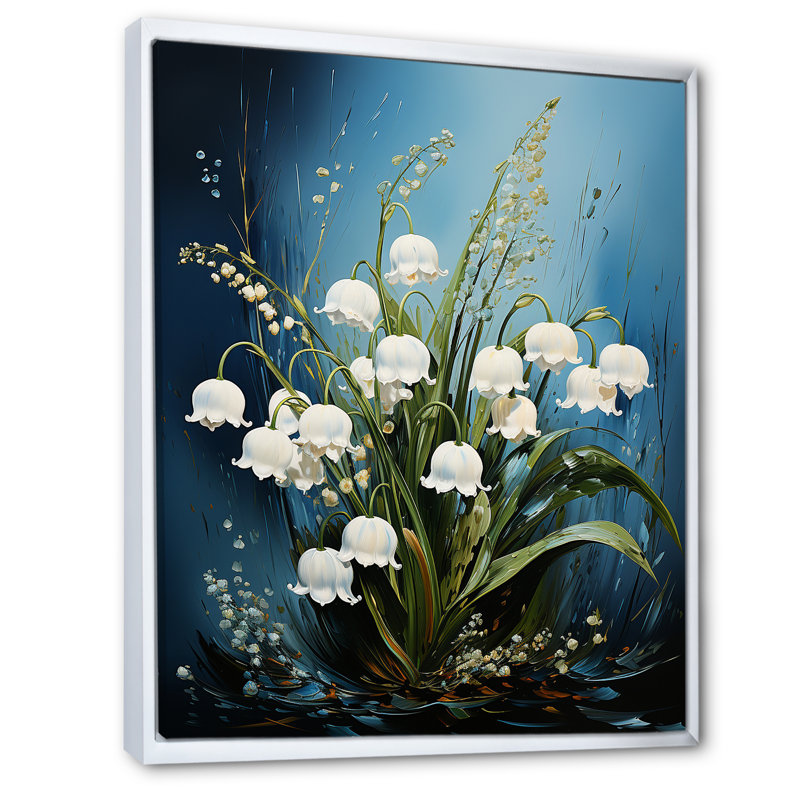 «Green Snowdrops» - impressions sur toile, H 40 po x l 30 po, Cadre flottant blanc