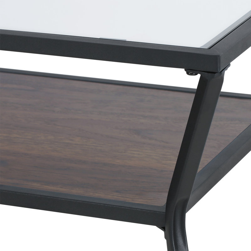 Table basse à 4 pieds avec rangement Howell, Noyer foncé