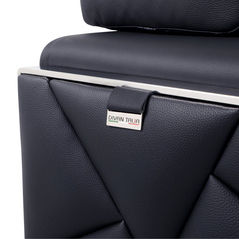 Chaise en cuir italien à grain supérieur, Noir