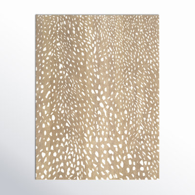 Jona Animal Print Handmade Tufted Wool Light Brown/Tan/Cream Area Rug