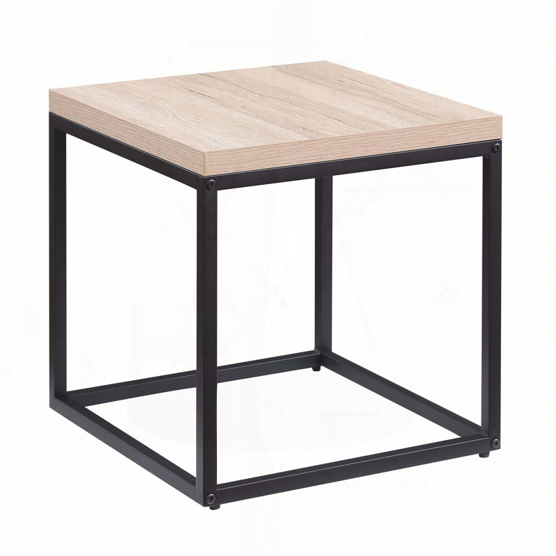 Round Sintered Stone Pattern End Table with Leather Edge – Brass Base