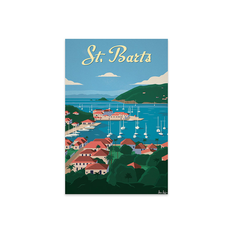Impression de Saint-Barth sur verre acrylique, H 24 po x l 16 po x P 0,25 po