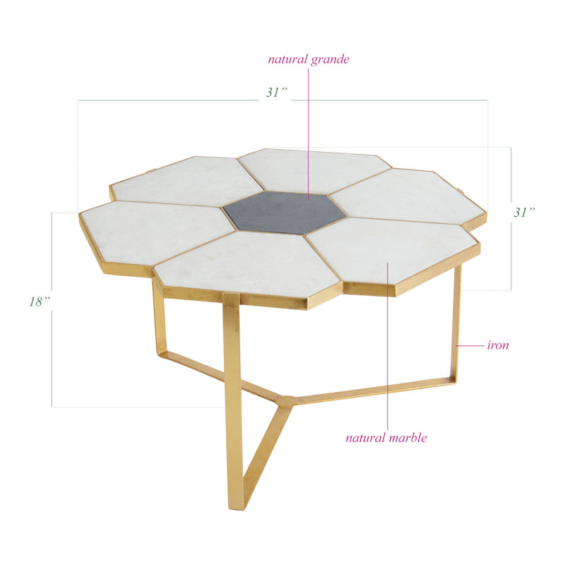 Donnie Marble Top Coffee Table