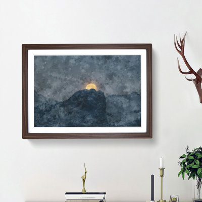 Moon Behind the Mountains in Canada - Picture Frame Painting Print
