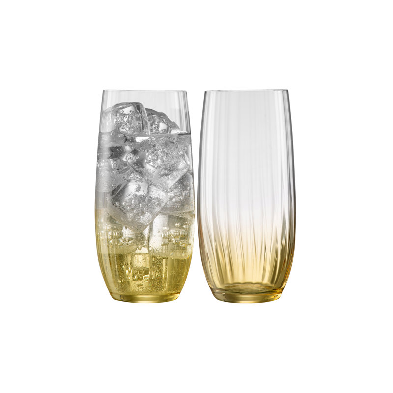 Briena 500ml Highball Glass Set, Amber