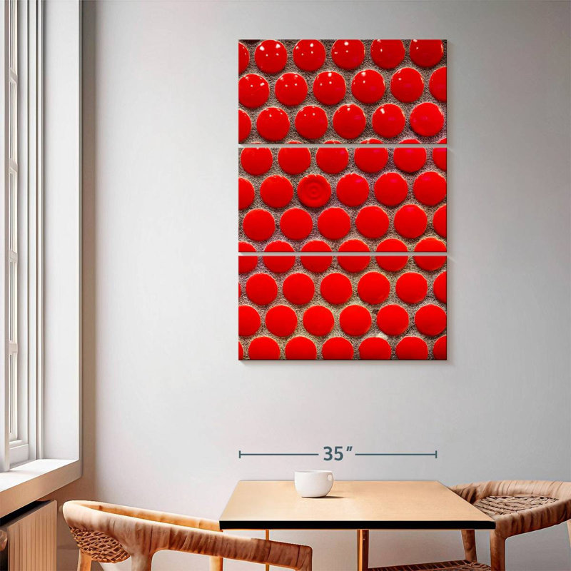 Avery Red Circle Tiles, 65" H x 42" W