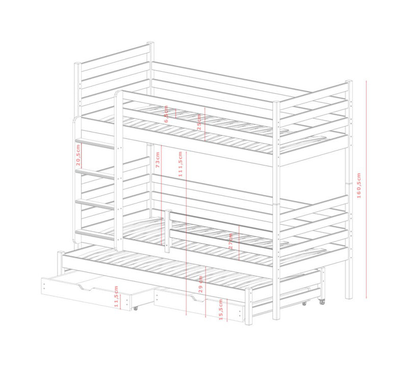 Single (3') Platform Bed Frame with Trundle Included, Cashmere
