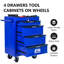 Coffre à outils roulant en métal avec 4 tiroirs, armoire à outils à 4 tiroirs de 20 po avec glissières à roulement à billes, coffre à outils en acier-1429140459