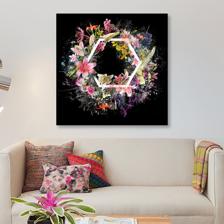 «Bouquet douzième», impression sur toile, H 12 po x l 12 po x P 1,5 po, Toile tendue, Pas de tapis