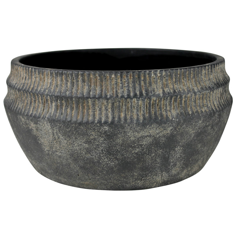 Pot à fleurs Koven Grey Tribal, H 5 po x l 10,25 po x P 10,25 po