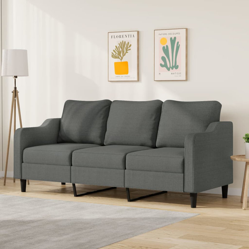 Maysuun 78'' Upholstered Sofa, Dark Gray Polyester