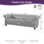Canapé Chesterfield à accoudoirs roulés de 84,65 po, canapé en cuir de polyuréthane 3 places avec capitonnage à boutons profonds, canapé de salon classique avec structure robuste, imperméable et résistant aux taches-132685753